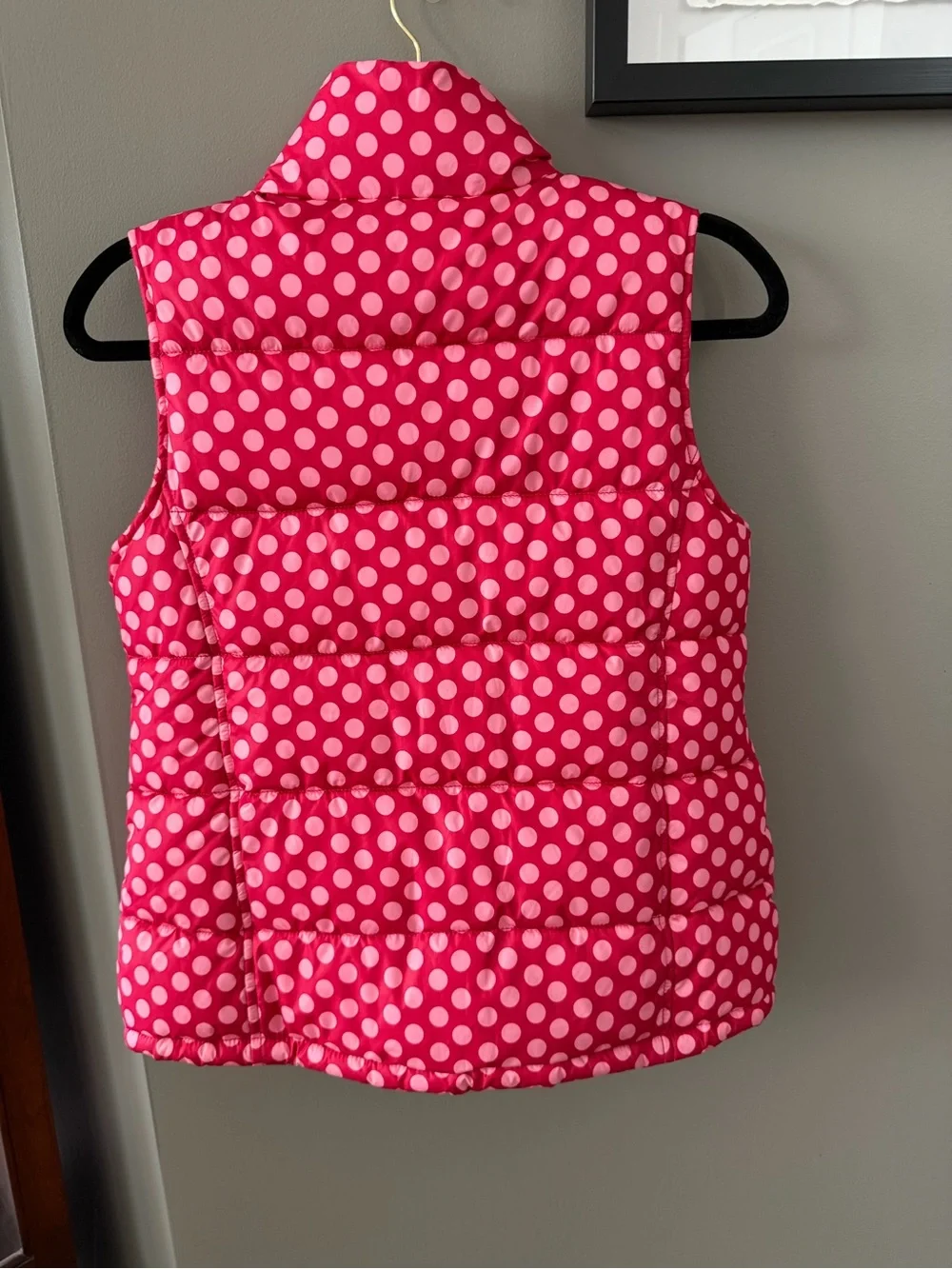 GAP Kids Hot Pink Polka Dot Puffer Vest. XXL